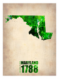 Maryland Watercolor Map Affiches par  NaxArt