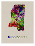 Mississippi Color Splatter Map Poster by  NaxArt
