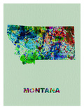 Montana Color Splatter Map Prints by  NaxArt