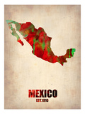 Mexico Watercolor Map Affiches par  NaxArt