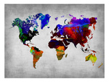 World Watercolor Map 12 Prints by  NaxArt