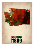 Washington Watercolor Map Posters par  NaxArt