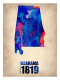 Alabama Watercolor Map Posters by  NaxArt