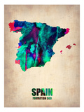 Spain Watercolor Map Poster by  NaxArt