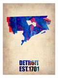 Detroit Watercolor Map Posters by  NaxArt