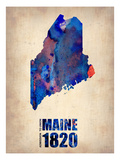 Maine Watercolor Map Posters par  NaxArt