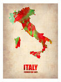 Italy Watercolor Map Print by  NaxArt