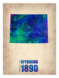 Wyoming Watercolor Map Posters by  NaxArt