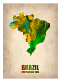 Brazil Watercolor Map Posters par  NaxArt