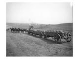 Horses Pulling Wheat Wagons, 1915 Giclee Print by Ashael Curtis