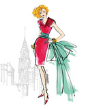 Colorful Fashion III - New York Poster af Anne Tavoletti