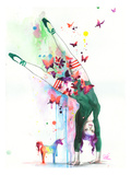 Mini Unicorn Giclée-Druck von Lora Zombie