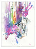 Falling Caused By Unicorn Giclée-Druck von Lora Zombie