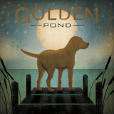 Moonrise Yellow Dog - Golden Pond Posters by Ryan Fowler