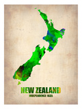 New Zealand Watercolor Map Posters by  NaxArt