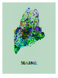 Maine Color Splatter Map Photographie par  NaxArt