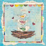 Family of Love Birds Square Prints by Courtney Prahl