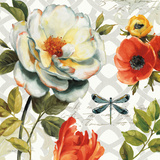 Floral Story II on Grey Poster by Lisa Audit