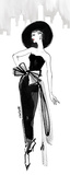 Fifties Fashion IV with Red Affiches par Anne Tavoletti