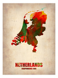 Netherlands Watercolor Map Prints by  NaxArt