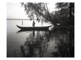 Northwest Indian Style Canoe on a Lake Washington, 1905-1906 Giclee Print by Ashael Curtis