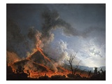 Eruption of Vesuvius, Italy, in 1767 Giclée-Druck von Pierre Jacques Volaire