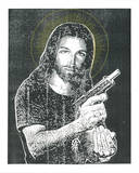 Jesus Gun Serigraph by  Print Mafia