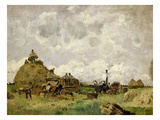 La Batteuse (The Threshing Machine) Giclee Print by Edmond Charles Yon