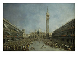 Saint Mark's Square, Venice, Italy, with Doge of Venice, Carried on Gondoliers' Shoulders Giclee Print by Francesco Guardi