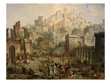 Massacre of Jews at Metz, France, by Crusaders from First Crusade, 1096 Giclee Print by Auguste Migette