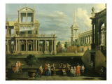 Concert at the Villa, Oil on Canvas 207X230Cm Giclée-Druck von Antonio Visentini