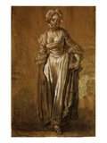 Jeune Fille Debout (Young Girl Standing), Drawing Giclee Print by Jean Baptiste Greuze