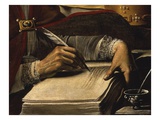 Writing Hand, from Saint Ambrose, 339-397 Ad Bishop and Doctor of the Church (Detail) Giclee Print by Rutilio Manetti