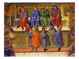 Commercial Tribunal, Folio 1 of Mercanzia, Statutes of Commerce, 1472 Manuscript Giclee Print by Sano di Pietro