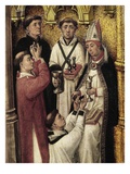 Future Religious or Novices Receiving Communion and Unction, from Redemption Triptych (Detail) Giclée-Druck von Rogier van der Weyden