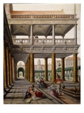 Fantastic Architecture with People, 1568 (Detail) Reproduction procédé giclée par Hans Vredeman de Vries