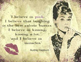 Audrey - Believe in pink Plaque en métal