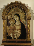 Madonna and Child Between Saints Michael and Madeleine Photographic Print by Matteo Di Giovanni Di Bartolo 