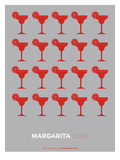 Red Margaritas Grey Poster Posters by  NaxArt