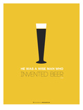 Beer Glass Yellow Affiche par  NaxArt
