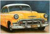 Chevrolet Bel Air Jaune Affiche par Cobe Unknown