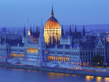 Hungarian Parliament Building at Dusk, Budapest, Hungary Photographic Print by Neil Farrin