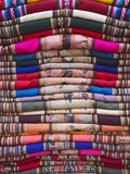 Colourful Blankets in Witches' Market, La Paz, Bolivia Photographic Print by Ian Trower