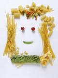 Amusing Face Made from Pasta Photographic Print by Ulrike Koeb