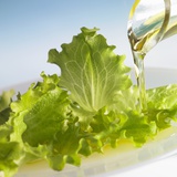 Oil Running onto Lettuce Leaves Fotografie-Druck von Brigitte Wegner