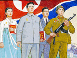 North Korea, Pyongyang, Propaganda Poster Photographic Print by Gavin Hellier