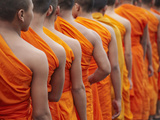 Monks in Mourning Parade for the Late King Sihnaouk Outside Royal Palace, Phnom Penh, Cambodia Photographic Print by Ian Trower