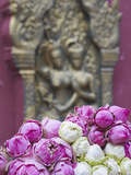 Flower Offerings at Wat Phnom, Phnom Penh, Cambodia Photographic Print by Ian Trower