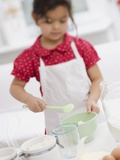 Small Girl Making Dough Photographic Print