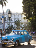 Cuba, Havana, Havana Vieja, Detail of 1950s-Era US Car Photographic Print by Walter Bibikow